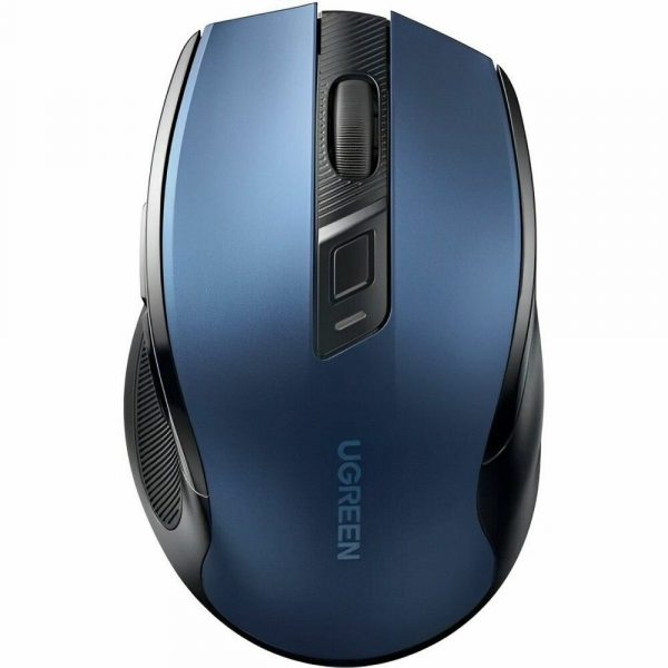 Беспроводная компьютерная мышь UGREEN MU006 (25753) Ergonomic Wireless Mouse 2.4G 4000DPI Silence Design 2.4 GHz&BT. Цвет: синий — изображение 4