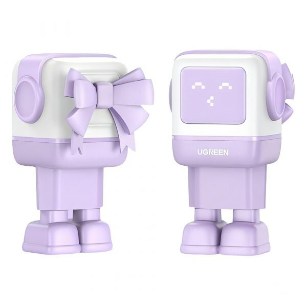 Сетевое зарядное устройство UGREEN CD361 (35291) Nexode RG 65W USB-A+2*USB-C Robot GaN Tech Fast Charger EU в виде робота. Цвет: сиреневый — изображение 3