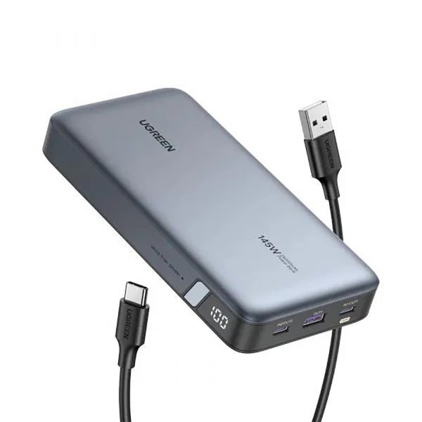 Внешний аккумулятор UGREEN PB205 (90597A) PD 145W Power Bank 25000mAh. Цвет: серый — изображение 3
