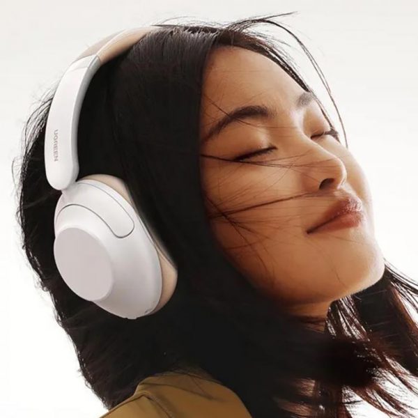 Наушники накладные беспроводные UGREEN HP202 (15809) HiTune Max5 Hybrid Active Noise-Cancelling Headphones. Цвет: белый — изображение 6