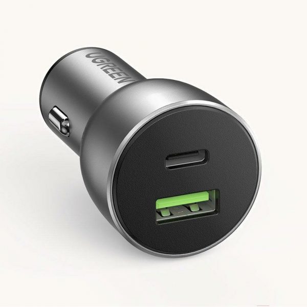 Автомобильное зарядное устройство UGREEN CD213 (60980) USB-C PD+USB-A QC 52.5W Fast Car Charger. Цвет: серый — изображение 4