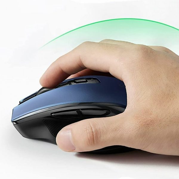 Беспроводная компьютерная мышь UGREEN MU006 (25753) Ergonomic Wireless Mouse 2.4G 4000DPI Silence Design 2.4 GHz&BT. Цвет: синий — изображение 5