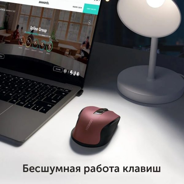 Беспроводная компьютерная мышь Ergonomic Wireless Mouse 2.4G 4000DPI Silence Design 2.4 GHz&BT. Цвет: красный — изображение 5