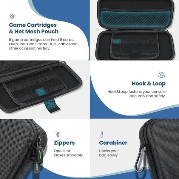 Органайзер для Nintendo UGREEN LP174 (50974) Portable Case for Nintendo Switch. Цвет: черный — изображение 6