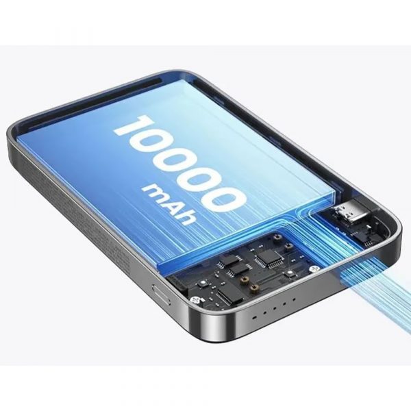 Внешний магнитный аккумулятор UGREEN (PB206) 15086 10000mAh MIni Magnetic Wireless 20W Power Bank With Holder. Цвет: серый космос — изображение 7