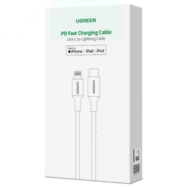 Кабель UGREEN US304 (60759) USB-C to Lightning M/M Cable Aluminum Shell Braided.  Длина 1 м. Цвет: черный — изображение 7