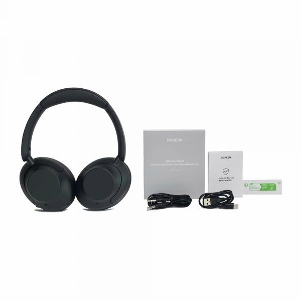 Наушники накладные беспроводные UGREEN HP202 (25255) HiTune Max 5 Hybrid Active Noise-Cancelling Headphones. Цвет: черный — изображение 9