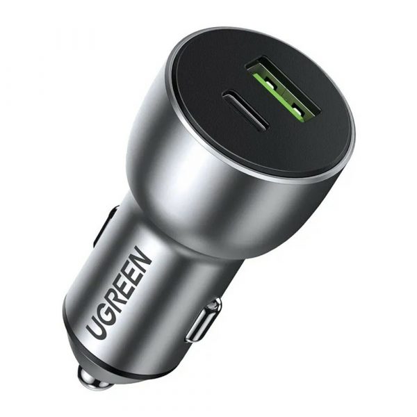 Автомобильное зарядное устройство UGREEN CD213 (60980) USB-C PD+USB-A QC 52.5W Fast Car Charger. Цвет: серый — изображение 6