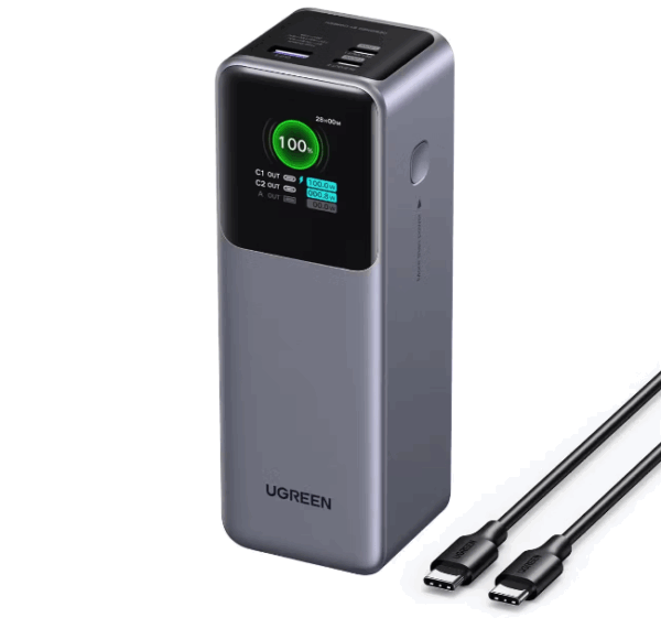 Внешний аккумулятор UGREEN PB722 (35525B) 25000mAh Fast Charging Power Bank 200W - Gray