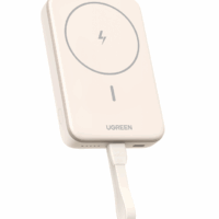 Внешний аккумулятор UGREEN PB760 (35341) 10000mAh MIni Magnetic Wireless 20W Power Bank Build-in USB-C Cable - White