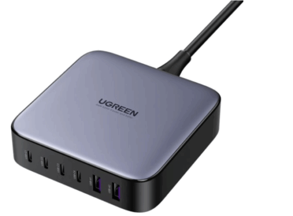 Сетевое зарядное устройство UGREEN CD271 (40914) Nexode 200W 2*USB-A+ 4*USB-C Desktop Charger (6-Port) - Gray