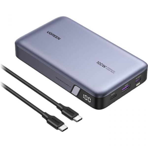 Внешний аккумулятор UGREEN PB720 (25188)  PD 100W Power Bank 20000mAh - Gray — изображение 2