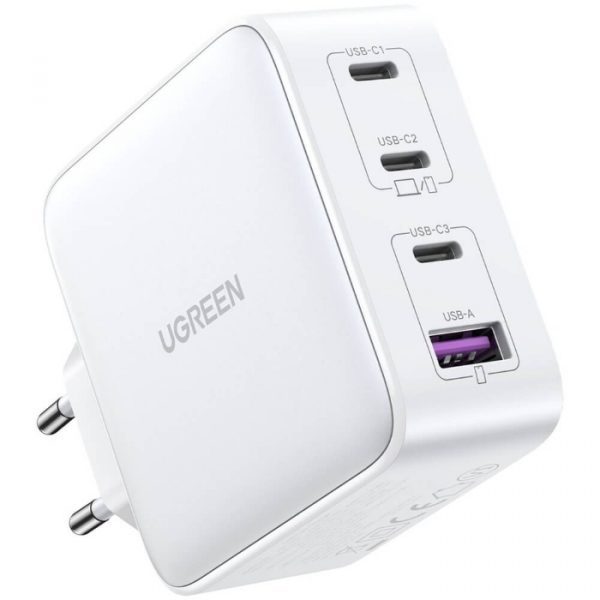 Зарядное устройство UGREEN CD226 (15337) Nexode 100W USB-A+3*USB-C GaN Tech Fast Charger EU - White — изображение 2