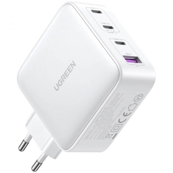 Зарядное устройство UGREEN CD226 (15337) Nexode 100W USB-A+3*USB-C GaN Tech Fast Charger EU - White — изображение 3