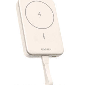 Внешний аккумулятор UGREEN PB760 (35341) 10000mAh MIni Magnetic Wireless 20W Power Bank Build-in USB-C Cable - White