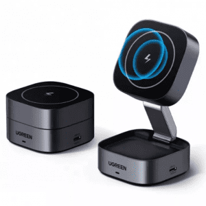 Магнитное беспроводное зарядное устройство 2-в-1 UGREEN W526 (35278) 2-in-1 Magnetic Wireless Charger for Iphone&AirPods 7,5W - Space Gray