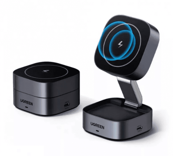 Магнитное беспроводное зарядное устройство 2-в-1 UGREEN W526 (35278) 2-in-1 Magnetic Wireless Charger for Iphone&AirPods 7,5W - Space Gray