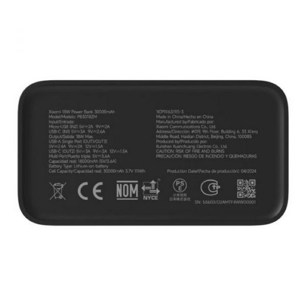 Внешний аккумулятор Xiaomi 18W Power Bank 30000mAh GL — изображение 5