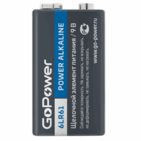 Батарейка GoPower Крона 6LR61 BL1 Alkaline 9V (1/10/240)
