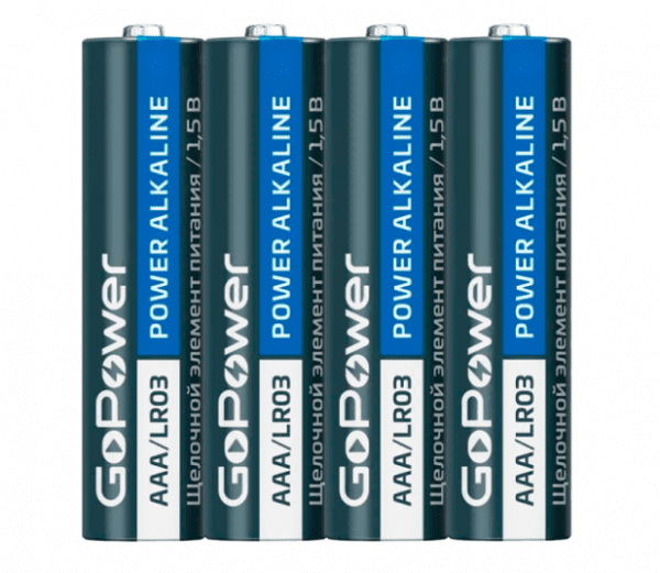Батарейка GoPower LR03 AAA BL4 Alkaline 1.5V (4/48/576)