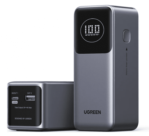 Внешний аккумулятор UGREEN PB724 (35526B) 12000mAh Quick Charging 100W Power Bank. Цвет: серый