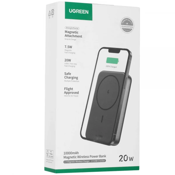 Внешний аккумулятор UGREEN PB561 10000mAh серый космос — изображение 7