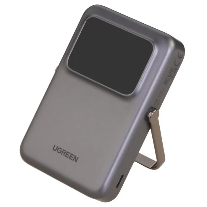 Внешний аккумулятор UGREEN PB572 (45327) UNO 10000mAh Mini Magnetic Wireless Robot 20W Power Bank с держателем. Цвет: серый — изображение 6