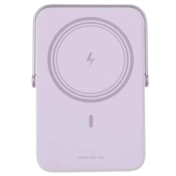 Внешний аккумулятор UGREEN PB572 (45328) UNO 10000mAh Mini Magnetic Wireless Robot 20W Power Bank с держателем. Цвет: фиолетовый — изображение 3