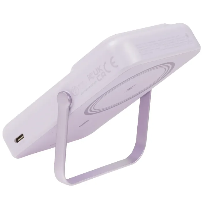 Внешний аккумулятор UGREEN PB572 (45328) UNO 10000mAh Mini Magnetic Wireless Robot 20W Power Bank с держателем. Цвет: фиолетовый — изображение 6