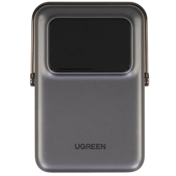Внешний аккумулятор UGREEN PB572 (45327) UNO 10000mAh Mini Magnetic Wireless Robot 20W Power Bank с держателем. Цвет: серый — изображение 2