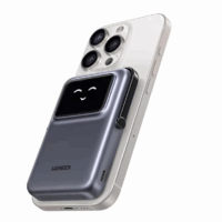 Внешний аккумулятор UGREEN PB572 (45327) UNO 10000mAh Mini Magnetic Wireless Robot 20W Power Bank с держателем. Цвет: серый