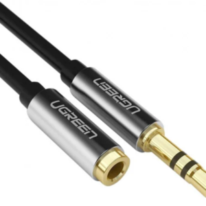 Кабель UGREEN AV118 (10594) 3.5mm Male to 3.5mm Female Extension Cable. Длина: 2м. Цвет: черный/серый