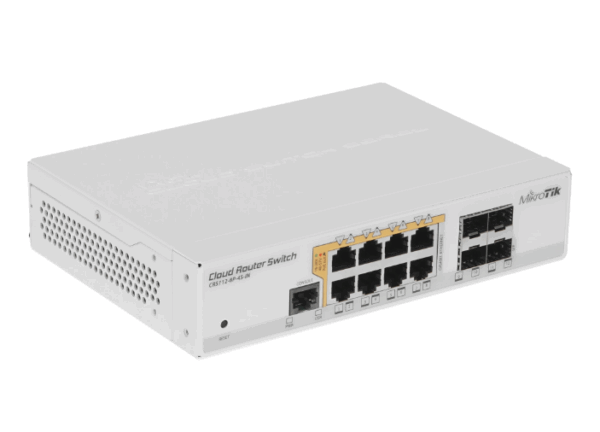 Коммутатор MikroTik CRS112-8P-4S-IN 8x1Гбит/с 4SFP 8PoE+ управляемый