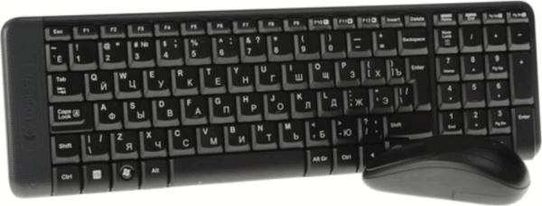 Клавиатура + мышь Logitech MK220 клав:черный мышь:черный USB беспроводная (920-003169)