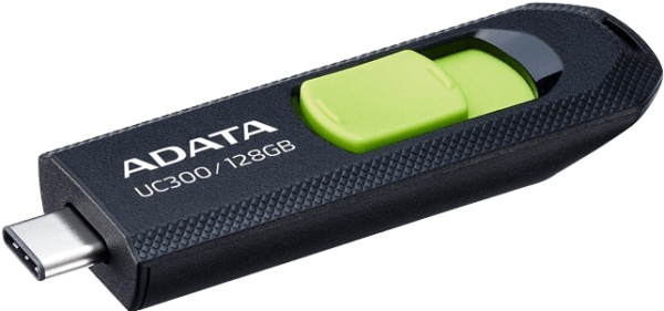 Флеш Диск A-Data 128Gb Type-C UC300 ACHO-UC300-128G-RBK/GN USB3.2 черный/зеленый