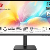 Монитор MSI 27" Modern MD272QXP черный IPS LED 1ms 16:9 HDMI M/M матовая HAS Piv 400cd 178гр/178гр 2560x1440 100Hz DP Quad 2K (1440p) USB 5.85кг