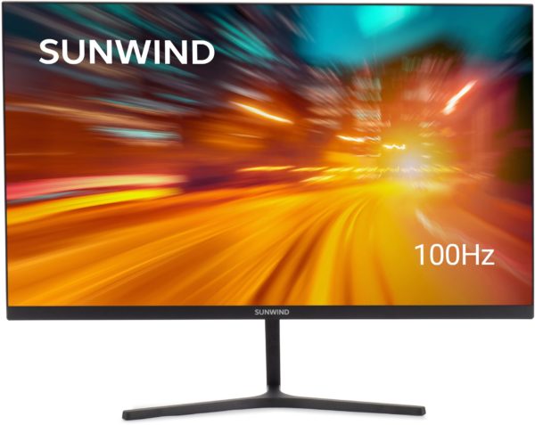 Монитор SunWind 23.8" SM-24FI223 черный IPS LED 5ms 16:9 HDMI матовая 250cd 178гр/178гр 1920x1080 100Hz G-Sync VGA DP FHD 3.0кг