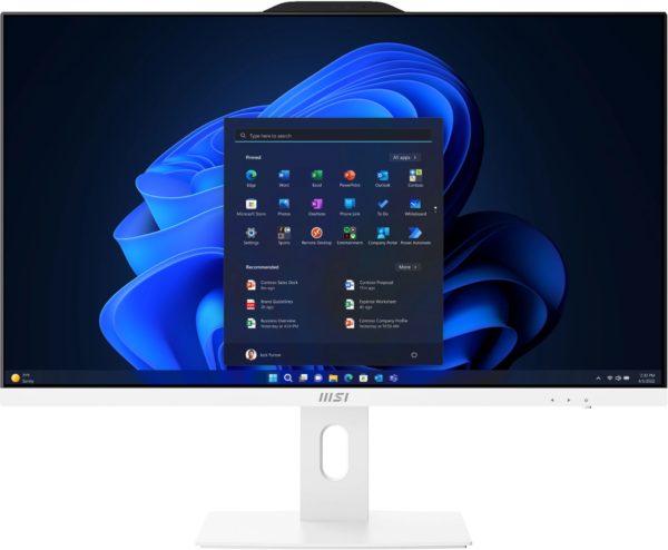 Моноблок MSI Pro AP272P 14M-616RU 27" Full HD i5 14400 (2.5) 16Gb SSD512Gb UHDG 730 Windows 11 Pro GbitEth WiFi BT 120W клавиатура мышь Cam белый 1920x1080