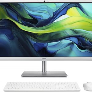 Моноблок Acer Aspire C27-195ES 27" Full HD Core Ultra 5 125U (1.3) 16Gb SSD512Gb Graphics CR Eshell GbitEth WiFi BT 65W клавиатура мышь Cam серебристый 1920x1080
