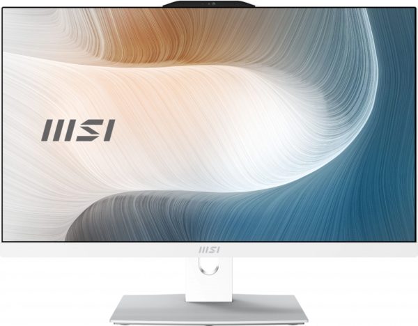 Моноблок MSI Modern AM242P 12M-672RU 23.8" Full HD i5 1235U (1.3) 16Gb SSD512Gb Iris Xe Windows 11 Pro GbitEth WiFi BT 120W клавиатура мышь Cam белый 1920x1080