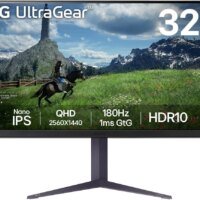 Монитор LG 31.5" UltraGear 32GS85Q-B черный IPS LED 16:9 HDMI матовая HAS 350cd 178гр/178гр 2560x1440 180Hz FreeSync DP 2K USB 7.5кг