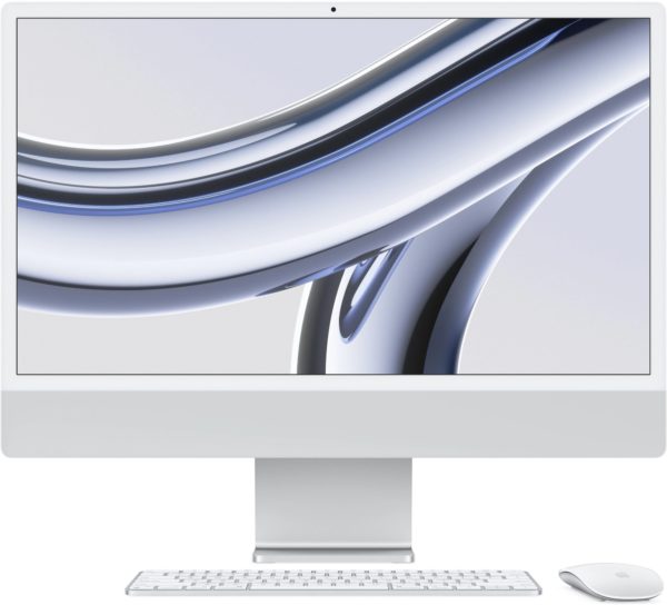 Моноблок Apple iMac A2874 24" 4.5K M3 8 core (4) 16Gb SSD256Gb 8 core GPU macOS WiFi BT 143W клавиатура мышь Cam серебристый 4480x2520