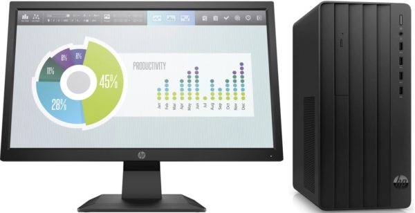 Комплект HP 290 G9 MT i3 12100 (3.3) 8Gb SSD512Gb UHDG 730 FreeDOS GbitEth 180W kb мышь клавиатура черный монитор в комплекте P204 (9M936AT)