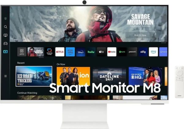 Монитор Samsung 32" M8 S32DM801UIXCI белый VA LED 16:9 HDMI M/M Cam матовая HAS 400cd 178гр/178гр 3840x2160 60Hz 4K USB 7.2кг