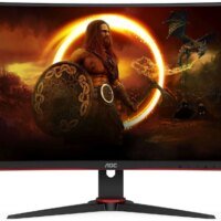 Монитор AOC 27" Gaming CQ27G2SE/BK черный/красный VA LED 16:9 HDMI матовая Piv 250cd 178гр/178гр 2560x1440 165Hz FreeSync Premium Pro DP Quad 2K (1440p) 5.4кг