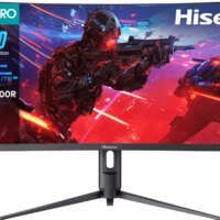 Монитор Hisense 34" 34G6K-PRO черный VA LED 1ms 21:9 HDMI M/M матовая 4000:1 280cd 89гр/89гр 3440x1440 180Hz FreeSync Premium DP 2K 6.75кг