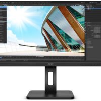 Монитор AOC 23.8" 24P2Q черный IPS LED 16:9 DVI HDMI M/M матовая HAS Piv 250cd 178гр/178гр 1920x1080 75Hz VGA DP FHD USB 4.68кг