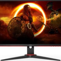 Монитор AOC 27" Q27G2E черный/красный VA LED 1ms 16:9 HDMI матовая 3000:1 250cd 178гр/178гр 2560x1440 155Hz FreeSync Premium DP 2K 4.43кг