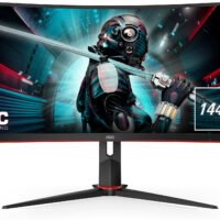 Монитор AOC 34" Gaming CU34G2X черный/красный VA LED 1ms 21:9 HDMI матовая HAS 300cd 178гр/178гр 3440x1440 144Hz FreeSync Premium DP Quad 2K (1440p) USB 8.1кг