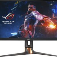 Монитор Asus 27" ROG Swift PG27UQR черный IPS LED 16:9 HDMI полуматовая HAS Piv 600cd 178гр/178гр 3840x2160 160Hz FreeSync Premium Pro DP WQ USB 7.4кг